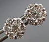 ESTATE LARGE 1.15CT DIAMOND 14KT WHITE GOLD FLOWER CLUSTER STUD EARRINGS #22438