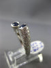 ESTATE 1.72CT DIAMOND & AAA OVAL SAPPHIRE 18KT WHITE GOLD CRISS CROSS LOVE RING