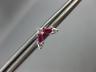 ESTATE .38CT DIAMOND & AAA RUBY 14KT WHITE GOLD V SHAPE BUTTERFLY STUD EARRINGS
