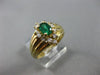 ESTATE .65CT ROUND DIAMOND & AAA EMERALD 14K YELLOW GOLD 3D OVAL ENGAGEMENT RING