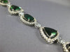 ESTATE EXTRA LARGE 21.40CT DIAMOND & AAA GREEN GARNET 18K WHITE GOLD 3D BRACELET