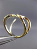 ESTATE WIDE .30CT DIAMOND 14KT WHITE & YELLOW GOLD 3D DOUBLE CIRCLE FUN RING