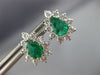 ESTATE 1.9CT DIAMOND & AAA COLOMBIAN EMERALD 14K WHITE GOLD STUD EARRINGS #26077