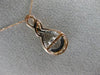 ESTATE .15CT DIAMOND 14KT ROSE GOLD 3D SOLITAIRE TEAR DROP INFINITY LOVE PENDANT