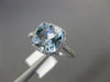 ESTATE 2.03CT DIAMOND & AAA CUSHION CUT AQUAMARINE 14KT WHITE GOLD HALO FUN RING