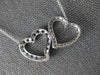 ESTATE 1.26CT DIAMOND & AAA SAPPHIRE 14KT WHITE GOLD DOUBLE HEART LOVE NECKLACE