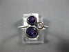 ESTATE .93CT DIAMOND & AAA AMETHYST 14KT WHITE GOLD 3 STONE TRIANGULAR FUN RING