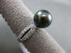 ESTATE .80CT DIAMOND 14K WHITE GOLD TAHITIAN PEARL 3 ROW INFINITY SOLITAIRE RING