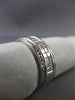 ESTATE WIDE 1.34CT DIAMOND 14KT WHITE GOLD 3D MULTI ROW ANNIVERSARY RING #23472