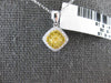 ESTATE 1.40CT WHITE & FANCY YELLOW DIAMOND 18KT 2 TONE GOLD SQUARE HALO PENDANT