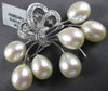 ESTATE LARGE .17CT DIAMOND & AAA PEARL 18KT WHITE GOLD FLOWER BROOCH PIN #26612