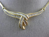 ANTIQUE 1.15CT ROUND & BAGUETTE DIAMOND 14KT YELLOW GOLD TWIST NECKLACE #21580
