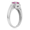 ESTATE 1.03CT DIAMOND & AAA PINK SAPPHIRE 14K WHITE GOLD SQUARE ENGAGEMENT RING
