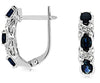 ESTATE 1.19CT DIAMOND & AAA SAPPHIRE 14KT WHITE GOLD 3D X LOVE HANGING EARRINGS