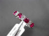 ESTATE WIDE .98CT DIAMOND & RUBY 18K WHITE GOLD WEDDING ANNIVERSARY RING E/F VVS