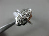 ANTIQUE WIDE .06CT ROUND DIAMOND 14KT WHITE GOLD 3D OPEN FILIGREE OCTAGON RING