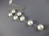 ESTATE LARGE .06CT DIAMOND & AAA PEARL 14KT WHITE GOLD CLASSIC LARIAT NECKLACE