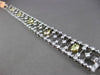 ESTATE LARGE & WIDE 10.36CT MULTI COLOR DIAMOND 18KT 2 TONE GOLD TENNIS BRACELET