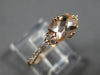 ESTATE 1.08CT DIAMOND & AAA MORGANITE 14KT ROSE GOLD SEMI ETERNITY CLUSTER RING