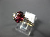 ESTATE 2.0CT DIAMOND & AAA OVAL CUT RHODOLITE 14K YELLOW GOLD 3D ENGAGEMENT RING