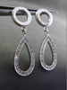 ESTATE .46CT DIAMOND 14KT WHITE GOLD MATTE & SHINY CIRCLE & PEAR SHAPE EARRINGS