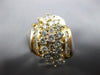 ESTATE EXTRA LARGE 1.5CT ROUND CUT DIAMOND 14K YELLOW GOLD CLUSTER COCKTAIL RING