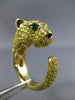 LARGE 2.59CT FANCY YELLOW DIAMOND & AAA EMERALD 18K YELLOW GOLD HAPPY TIGER RING