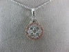 ESTATE .67CT WHITE & PINK DIAMOND 14K WHITE & ROSE GOLD FLOWER FLOATING PENDANT