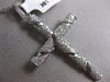 ESTATE LARGE .62CT DIAMOND 18KT WHITE GOLD 3D HANDCRAFTED CROSS FLOATING PENDANT