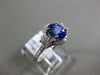 ESTATE 1.66CT DIAMOND & AAA SAPPHIRE 14KT WHITE GOLD OVAL FLOWER ENGAGEMENT RING
