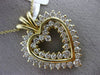 ESTATE LARGE 2.04CT DIAMOND 14KT YELLOW GOLD DOUBLE HEART LOVE FLOATING PENDANT