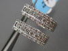 ESTATE .78CT DIAMOND 14KT WHITE GOLD ETOILE ELONGATED HOOP HUGGIE EARRINGS 4.5mm