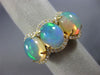 LARGE 6.30CT DIAMOND & AAA AUSTRALIAN OPAL 14K YELLOW GOLD OVAL ANNIVERSARY RING
