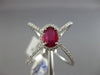 LARGE 1.12CT DIAMOND & AAA RUBY 14K WHITE GOLD 3D HALO CRISS CROSS INFINITY RING