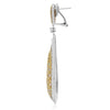 LARGE 8.55CT MULTI COLOR DIAMOND 18KT TWO TONE GOLD TEAR DROP HANGING EARRINGS