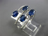 ESTATE LARGE 2.41CT DIAMOND & AAA OVAL SAPPHIRE 14KT WHITE GOLD MULTI ROW RING