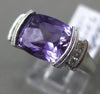 ESTATE WIDE 3.32CT DIAMOND & AAA AMETHYST 14KT WHITE GOLD LUCIDA ENGAGEMENT RING