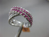 ESTATE 1.31CT DIAMOND & PINK SAPPHIRE 14KT WHITE GOLD MULTI ROW CRISS CROSS RING