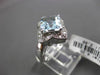 ESTATE LARGE 2.28CTW DIAMOND & AAA AQUAMARINE 14KT WHITE GOLD STAR FLORAL RING