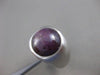 ESTATE PURPLE CABACHON STAR SAPPHIRE 14KT WHITE GOLD SOLID MENS RING 15mm #7887