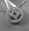 ESTATE .34CT DIAMOND 18KT WHITE GOLD CIRCLE AND SQUARE FILIGREE FLOATING PENDANT