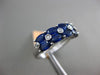 ESTATE WIDE 3.87CT DIAMOND & SAPPHIRE 14K WHITE GOLD OVAL ETOILE DOUBLE ROW RING