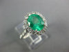 2.80CT DIAMOND & AAA EMERALD 18K WHITE GOLD 3D OVAL HALO CLASSIC ENGAGEMENT RING