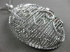 ESTATE EXTRA LARGE .41CT DIAMOND 18KT WHITE GOLD OVAL FILIGREE FLOATING PENDANT