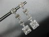 ESTATE LARGE 2.41CT DIAMOND 18KT WHITE GOLD 3D SQUARE JOURNEY HANGING EARRINGS