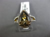 ESTATE 2.91CT DIAMOND & AAA SMOKY TOPAZ 14KT YELLOW GOLD HALO ENGAGEMENT RING