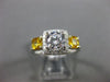 ESTATE 1.64CT DIAMOND & AAA YELLOW SAPPHIRE 14KT WHITE GOLD HALO ENGAGEMENT RING