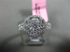 ESTATE WIDE .85CT DIAMOND 18KT WHITE GOLD CLUSTER FILIGREE HALO FLOWER LOVE RING