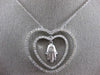 ESTATE LARGE .50CT DIAMOND 14K WHITE GOLD DOUBLE HEART CHAMSA LUCKY HAND PENDANT