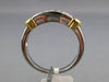 ESTATE .50CT DIAMOND 14KT TWO TONE GOLD TWO ROW V SHAPE WEDDING ANNIVERSARY RING